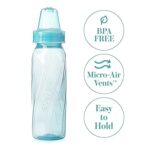 Classic Tinted Plastic Standard Neck Bottles for Baby, Infant & Newborn – Pink/Lavender/Teal, 8 oz (Pack of 12) - Image 2