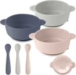 Silicone Baby Feeding Set – 3 Suction Bowls & 3 Baby Spoons, BPA-Free Utensils for Babies, Toddlers & Kids, Microwave & Dishwasher Safe