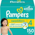 Baby Diapers – Swaddlers, Size 4, 150 Count, Ultra Absorbent Disposable Infant Diapers