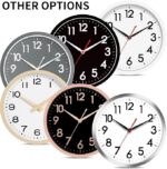 14-Inch Silent Non-Ticking Modern Wall Clock – Battery Operated Analog Clock for Office, Home, Bathroom, Kitchen, Bedroom, School, Living Room (Black) - Image 4